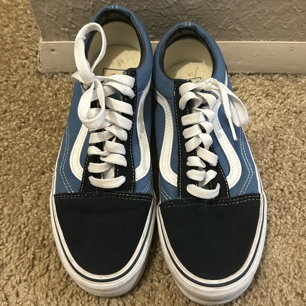 Cute two tone blue vans woman size 8 and mens size 6.5